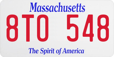 MA license plate 8TO548