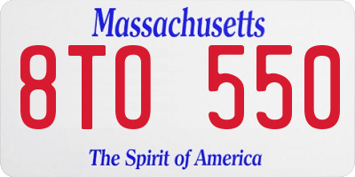 MA license plate 8TO550