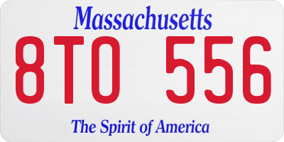 MA license plate 8TO556