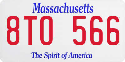 MA license plate 8TO566