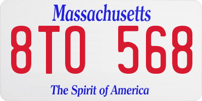 MA license plate 8TO568