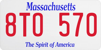 MA license plate 8TO570