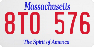 MA license plate 8TO576
