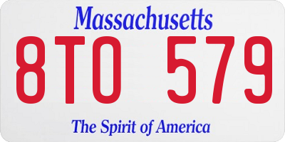 MA license plate 8TO579
