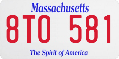 MA license plate 8TO581