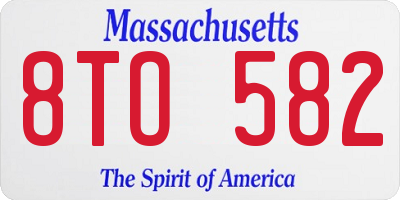MA license plate 8TO582