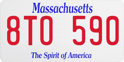 MA license plate 8TO590