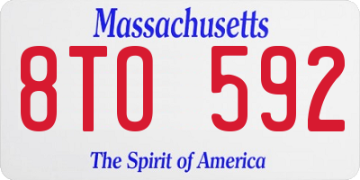 MA license plate 8TO592