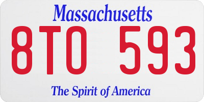 MA license plate 8TO593