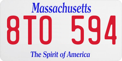 MA license plate 8TO594
