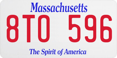 MA license plate 8TO596