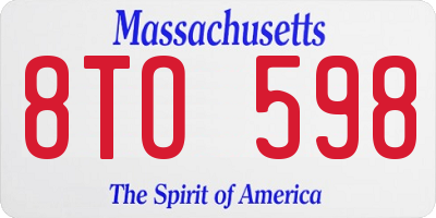 MA license plate 8TO598
