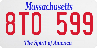 MA license plate 8TO599