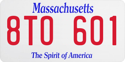 MA license plate 8TO601