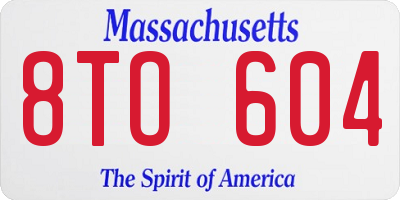 MA license plate 8TO604
