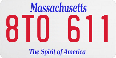MA license plate 8TO611