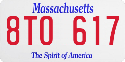 MA license plate 8TO617