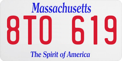 MA license plate 8TO619