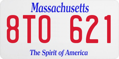 MA license plate 8TO621