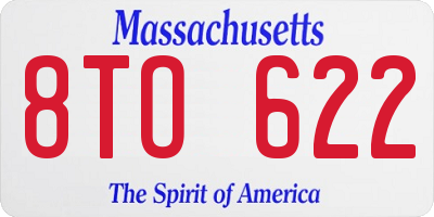 MA license plate 8TO622