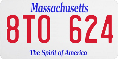 MA license plate 8TO624