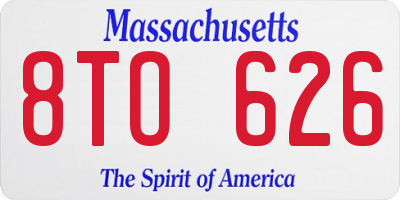 MA license plate 8TO626