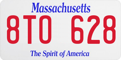 MA license plate 8TO628