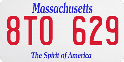 MA license plate 8TO629