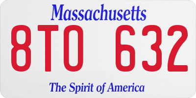 MA license plate 8TO632