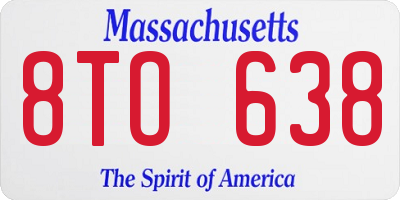MA license plate 8TO638