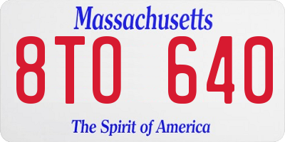 MA license plate 8TO640