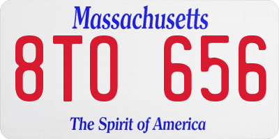 MA license plate 8TO656