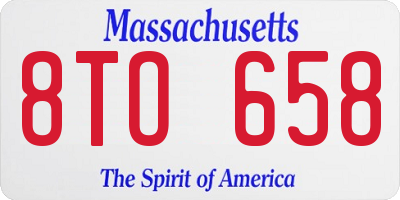 MA license plate 8TO658