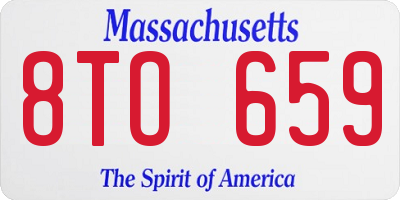 MA license plate 8TO659