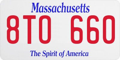 MA license plate 8TO660