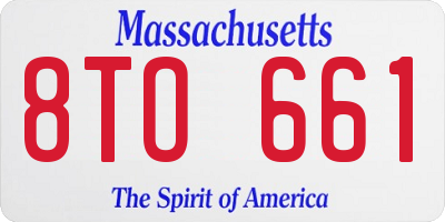 MA license plate 8TO661