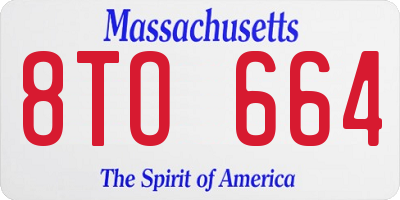 MA license plate 8TO664