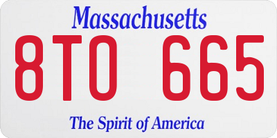 MA license plate 8TO665