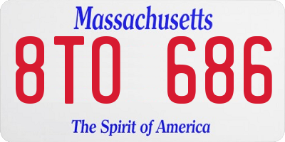 MA license plate 8TO686