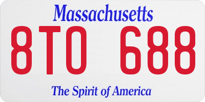 MA license plate 8TO688