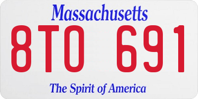MA license plate 8TO691