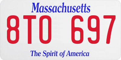 MA license plate 8TO697