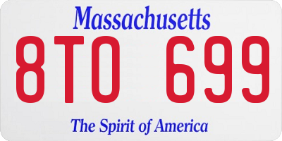 MA license plate 8TO699