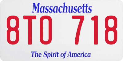 MA license plate 8TO718
