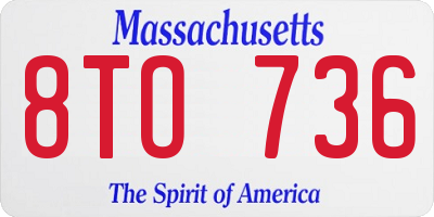 MA license plate 8TO736