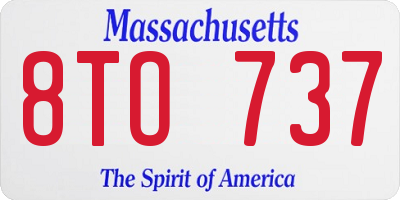 MA license plate 8TO737
