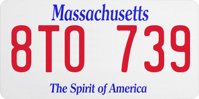 MA license plate 8TO739