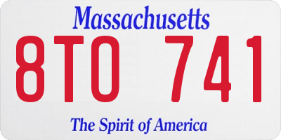 MA license plate 8TO741