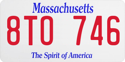 MA license plate 8TO746