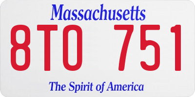 MA license plate 8TO751